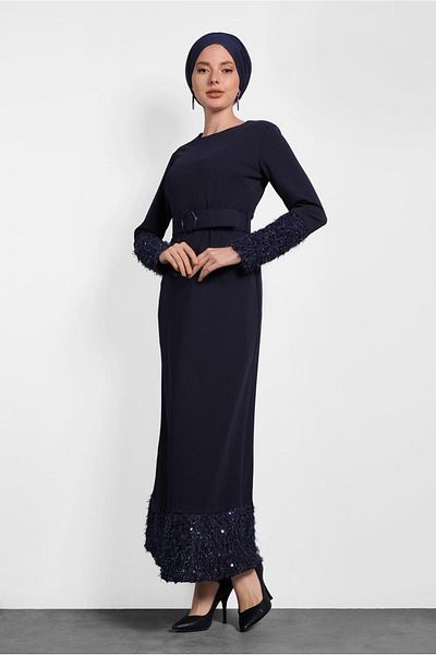 Alvina 40230 Μοντέλο Φόρεμα με παγιέτες με ζώνη
