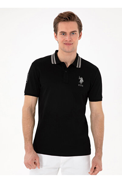 U.S. Polo Assn. يو اس بولو اسن. تي شيرت بولو رجالي أسود GSD01