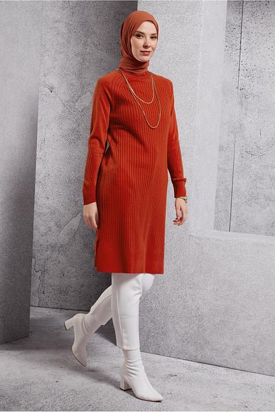 Alvina Ankle Collar Knitting Tunic 44930