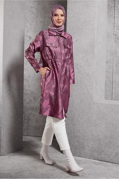 Alvina Zippered Jacquard Tunic 44730