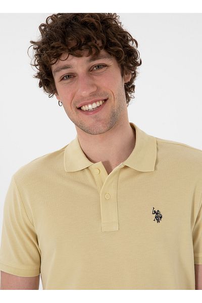 U.S. Polo Assn. БАЗА. Поло Асоциация Мъжка поло тениска в светло каки GTP04