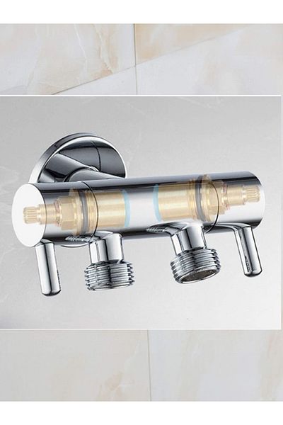 TX 1/2X1/2 Chrome Double Outlet Angle Valve