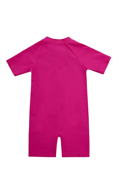 Remsa Mayo Uv Protection Jumpsuit Short Sleeve Children's Swimsuit with Shorts Clous 5155 Fuchsia