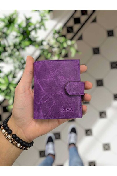 Visso leather Visso 112 Isme Özel Kilitli Bozuk Para Cepli Fermuarlı Deri Cüz...