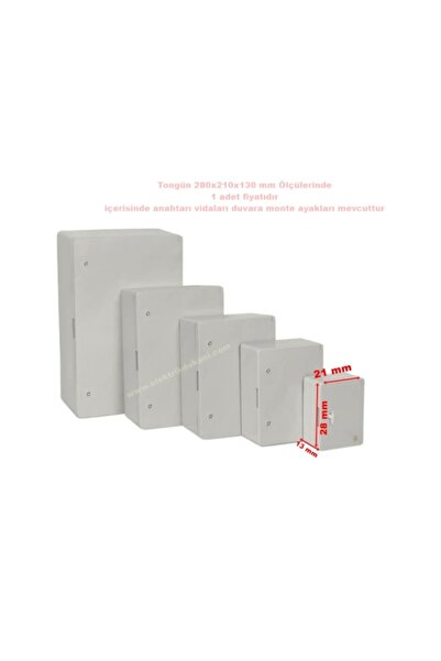 Tongün 280x210x130mm Taban Saclı ABS Plastik Pano (Boş)