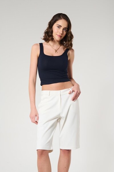 ZYRAH Ekru Renk Kadın Bermuda Şort