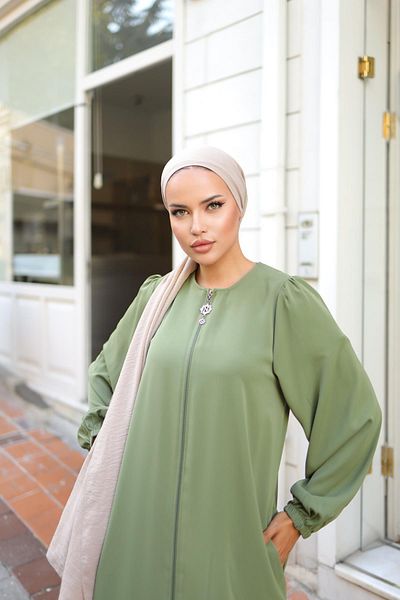 Nissra Ankanoor Light Khaki Plain Ferace Anka 255037