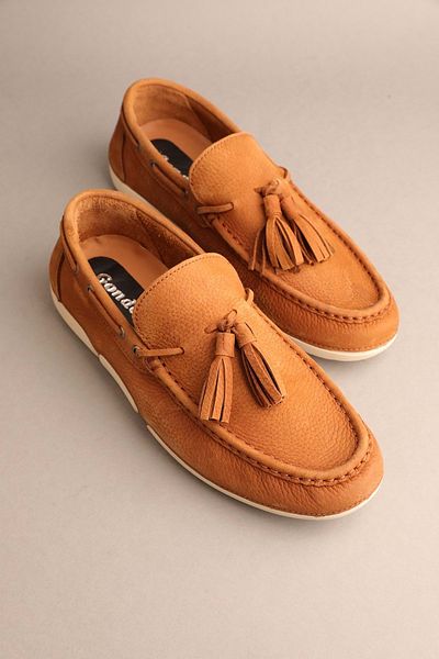 Gondol Men's Genuine Leather Classic Loafer Brown Number 42