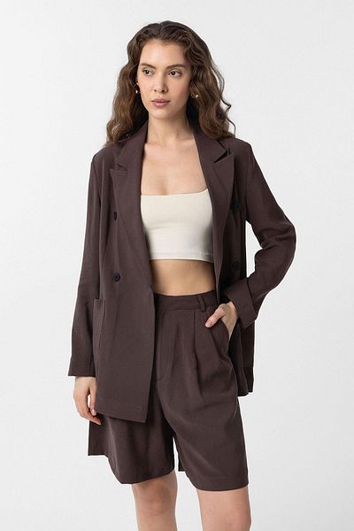 Antioch Brown Double Breasted Women's Blazer Jacket