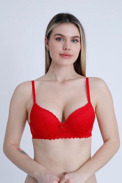 CALİENTE Κομψό κοστούμι με δαντέλα Underwire Filled Red