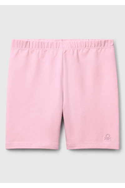 United Colors of Benetton Girl's Pink Logo Biker Tights