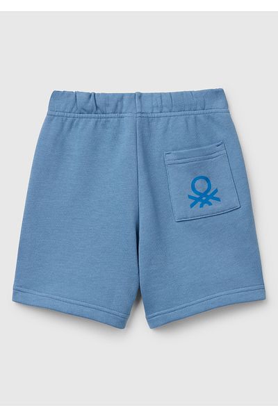 United Colors of Benetton Pantaloni scurți pentru băiat Aviator Blue Sweat cu buzunar la spate