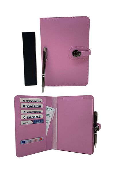 Eren Ofis Caiet cu capac din piele nubuck cu design special - Set pix cadou