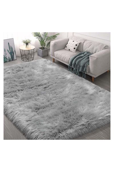 Comfy ULTRA SOFT ANTI SKID GREY 160X210 CM SOFT & FLUFFY FUR CARPET