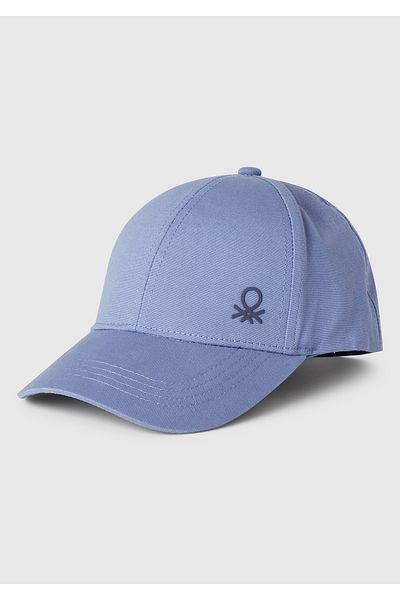United Colors of Benetton Șapcă pentru băiat Airman Blue cu logo imprimat pe față