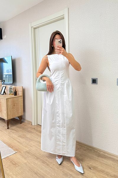 Deppot Pinterest Basic Dress with Front Zipper and Tie at the Waist