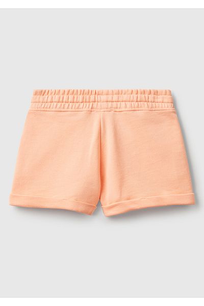 United Colors of Benetton Girl's Crochet Logo Sweat Shorts
