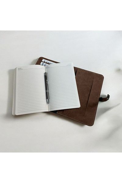 Eren Ofis Σημειωματάριο ειδικής σχεδίασης Nubuck με δερμάτινη θήκη - Σετ στυλό δώρο