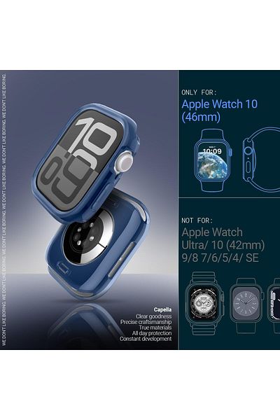 caseology Capella designed for Apple Watch Series 10 (46mm) case cover (2024) - Clear Navy