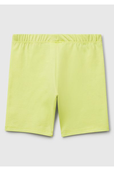United Colors of Benetton Girl's Yellow Logo Biker Leggings