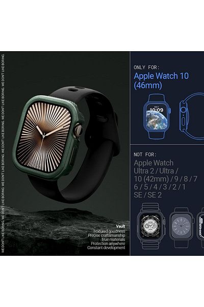 caseology Vault designed for Apple Watch Series 10 (46mm) case cover (2024) - Midnight Green