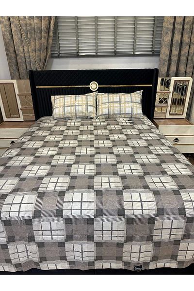 NİVEMESHOME Nivemeshome Brown Patterned 160X230 Single Pique Cover for Single Person
