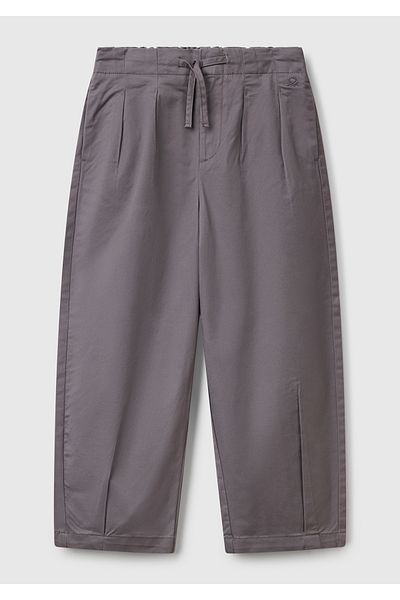 United Colors of Benetton Girl's Anthracite Drawstring Pleat Detailed Trousers