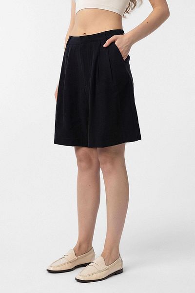 Antioch Black Pleated Women's Bermuda Shorts