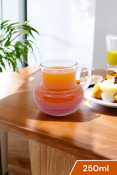 Kitchen Way 250ml Arbitrary Ala Borosilicate Heat Resistant Glass with Glass Handle Kw-632