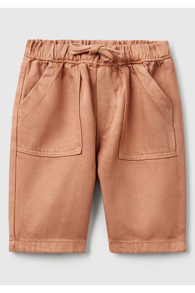 United Colors of Benetton Baby Cinnamon Logo Detailed Elastic Waist Drawstring Patch Pocket Trousers