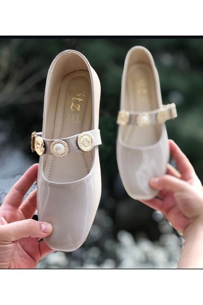 Pandalina Women's Patent Leather Ballerina Strappy Belted Phylon (Lightweight) Comfortable Stylish Business Office Casual Shoes
