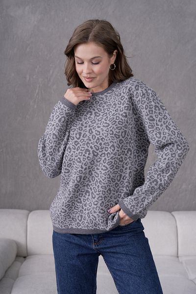 Lamierra Leopard Pattern Mother Sweater Sweater