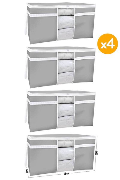 Serstil 4 Pieces - Window Pillow Duvet Cover 75 X 40 X 40 Cm - Anthracite