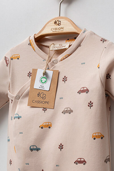 Cassiope Car Patterned Organic Cotton Booties Skin Friendly Soft Touch Baby Boy Jumpsuit