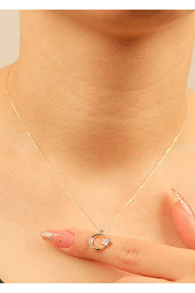 kuyumcu nurettin 1,90 gr (gram)  Ay Yıldız Kolye 45 cm 14 Ayar Altın