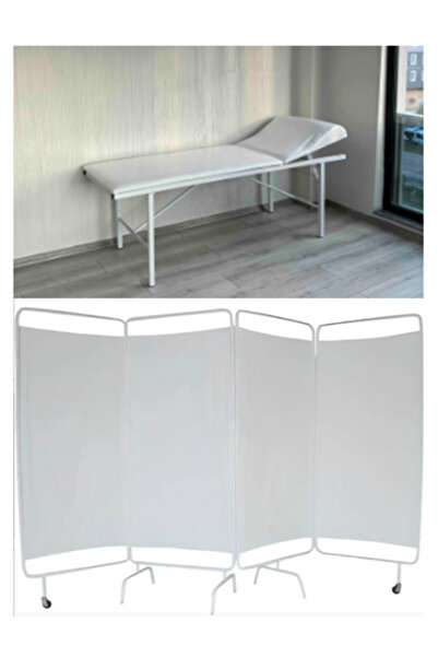 AcarLAB Muayene Masası ve 4 Kanatlı Paravan SET046