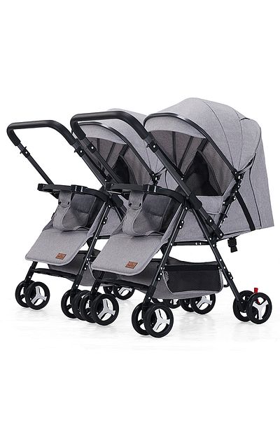 Ma Baby Baby Twin Stroller, Side By Side Double Strollers, Detachable and Reversible Pushchair