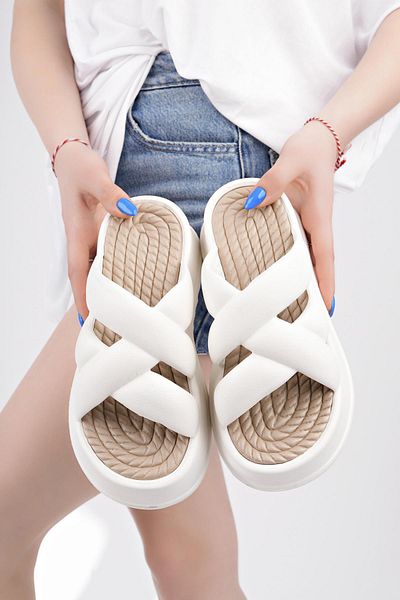 Moda Frato Modafrato JUNE Wedge Sole Γυναικείες Παντόφλες Υψηλή Πλατφόρμα Παραλίας Θάλασσας Πισίνας