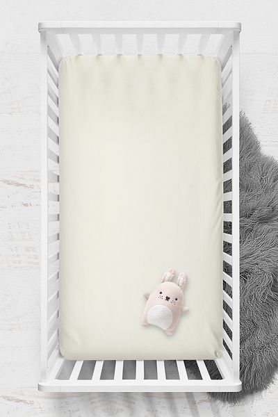 Wheeppo Cream 100% Cotton Combed Elastic Sheet Park Bed 70X120