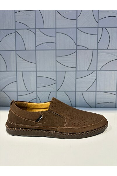 Anıl Ayakkabı Мъжки ортопедични перфорирани ежедневни обувки Castle Black 772 от естествена кожа, кафяв набук