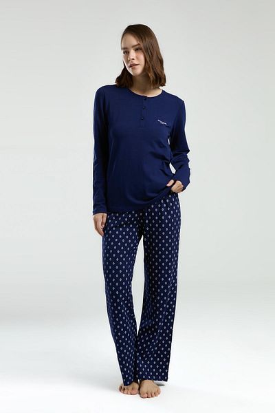 Pierre Cardin Σετ πιτζάμες γυναικεία μπλέ Navy Plus Size