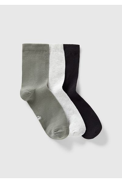 United Colors of Benetton Unisex Black Mix 3-Piece Socks