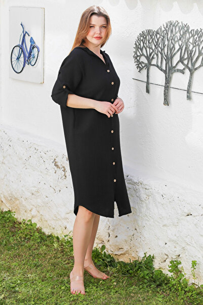 Chiccy Black Long Sleeve New Fabric Casual Dress 118 62