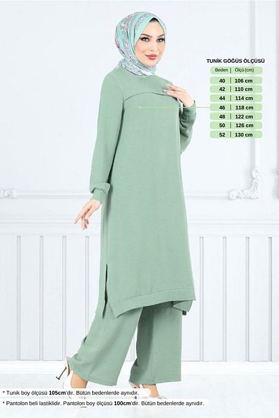 ModaMerve 351Dvl897-M Mint Edge Slit Double Suit
