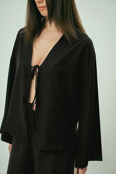 Wear Three Points Glow Lace-Up Reversible Wearable Linen Shirt