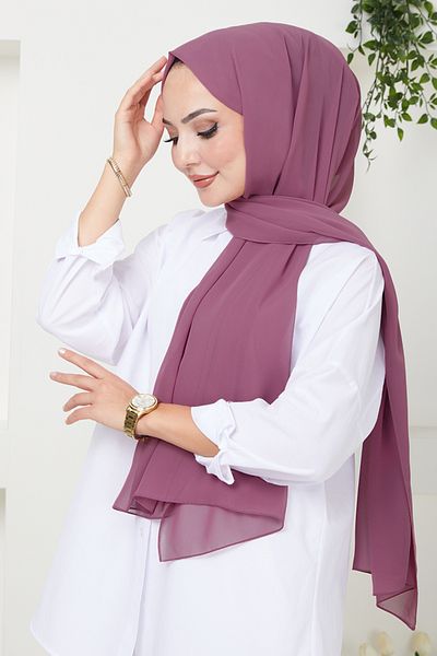 ModaMerve NYA053-001 Μοντέλο Light Dusty Rose Chiffon Shawl