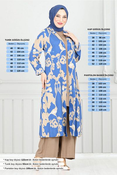 ModaMerve Set cu modele din viscoză triplă 0332BGS895 Indigo&Vizyon