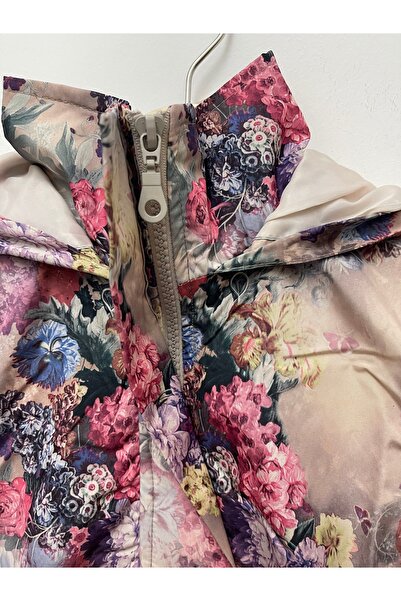Pitti Blue Pink Floral Girl's Raincoat - 9260