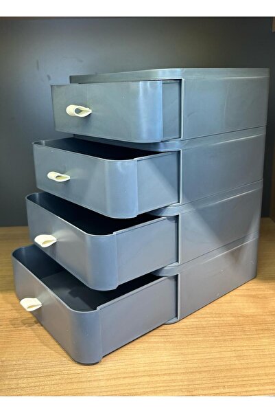 Bayev Γκρι συρτάρι 4 επιπέδων Επιτραπέζιο Organizer Μακιγιάζ Κουτί κοσμημάτων Αξεσουάρ Organizer Συλλέκτης