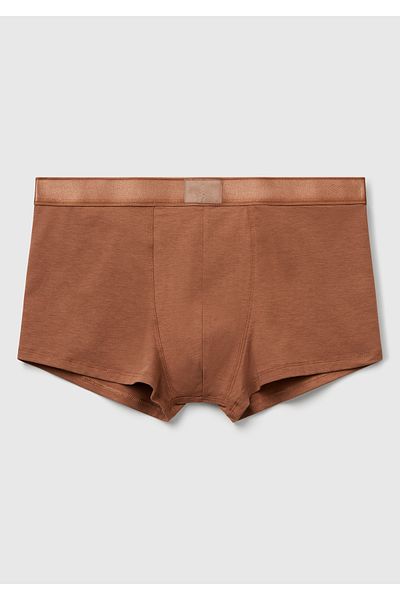 United Colors of Benetton Men's Brown Cotton Blend Waist Logo Printed Boxer